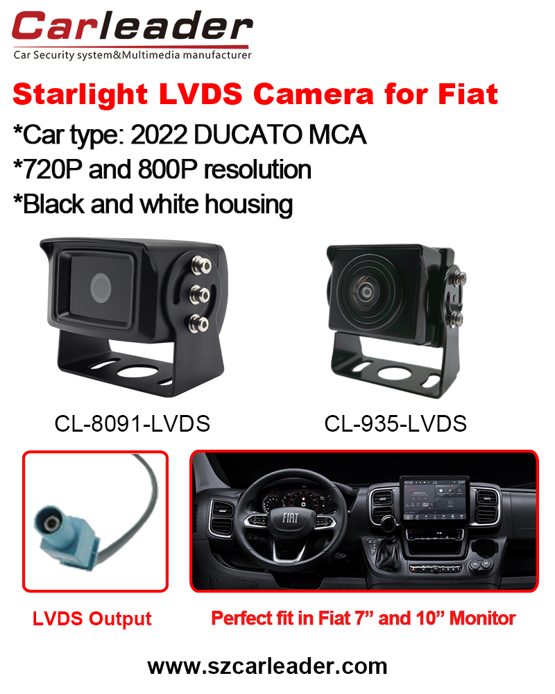 Carleader LVDS көлік құралының артқы көрініс камерасы Fiat Ducato үшін жарамды