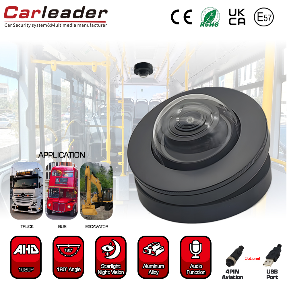 Carleader 180 градус кең бұрышы HD 1080P Көлік құралдарын бақылауға арналған көлік камерасы