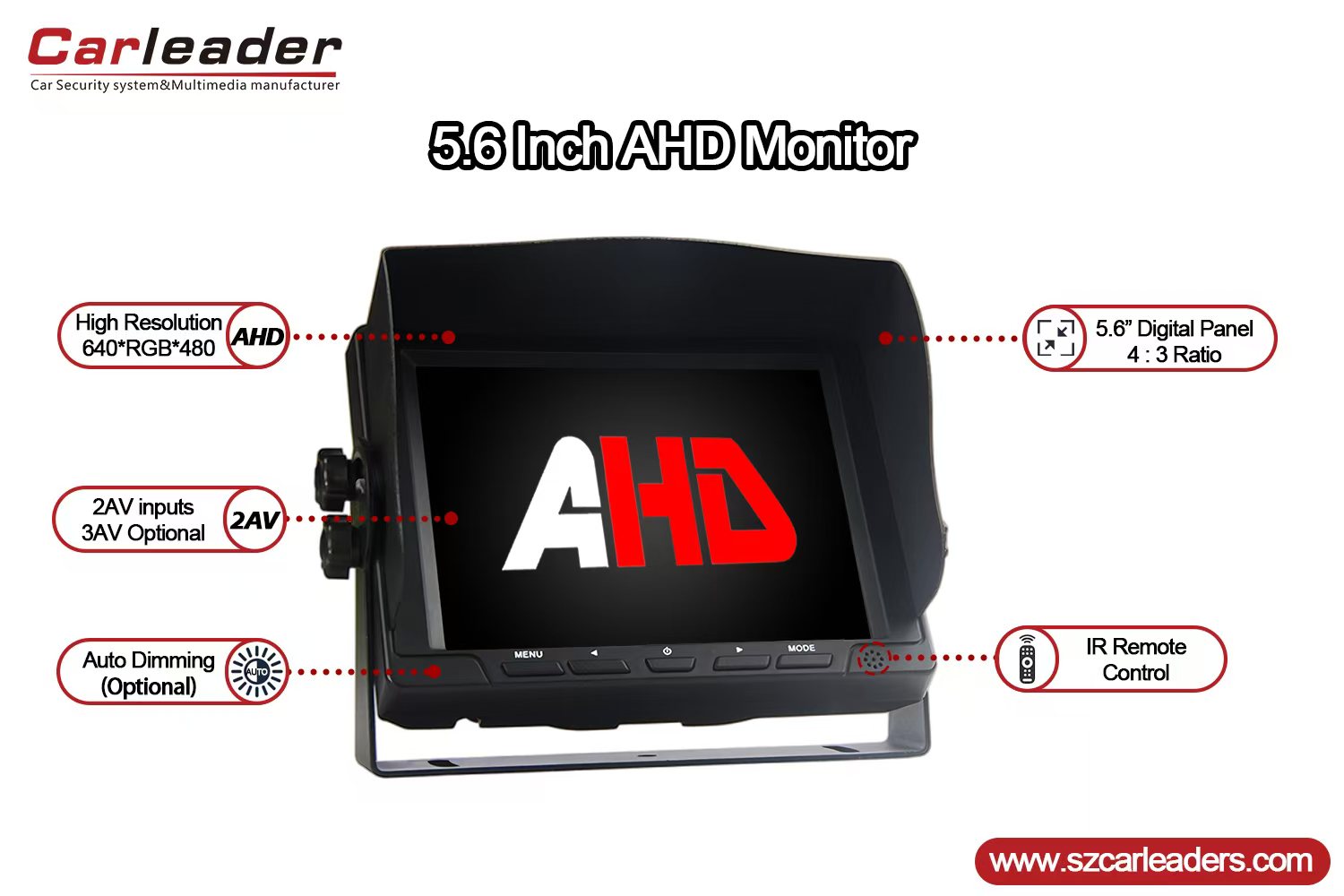 AHD жаңа 5,6 дюймдік қашықтықтағы монитор