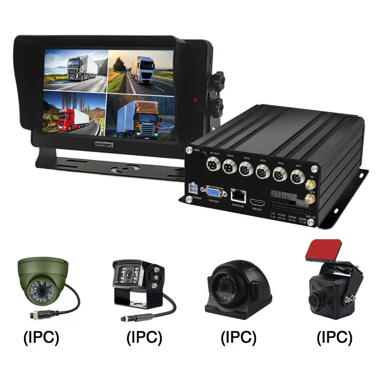 4CH AHD 1080P IPC HDD автомобильдері NVR
