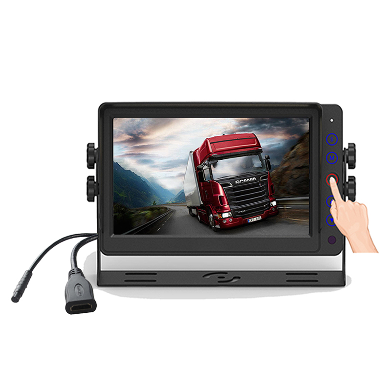 Carleader 7 дюймдік сенсорлық түймесі HD ауыр жүк көліктерінің мониторы CVBS және HD сигнал кірістерін қолдайды. Carleader 7 дюймдік сенсорлық түймесі HD ауыр жүк көліктерінің мониторы CVBS және HD сигнал кірістерін қолдайды.