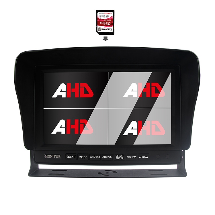 9 дюймдік төрт дисплей жүк көлігі бейне жазбасы AHD мониторы